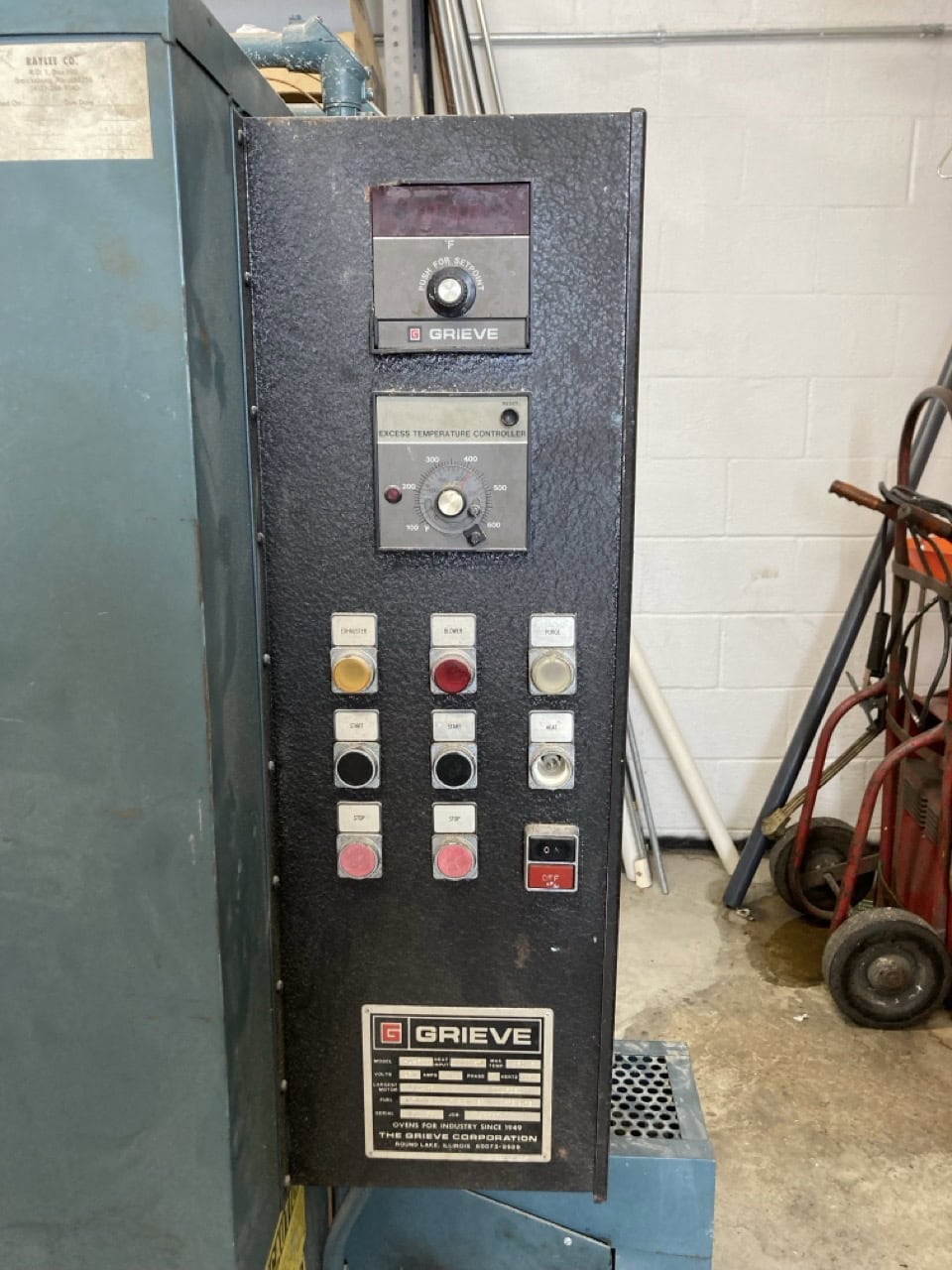 Grieve #HA-500, annealing oven, Natural gas, 350&deg;F, 1/2 HP motor, 230 V., 8 amps - Image 5