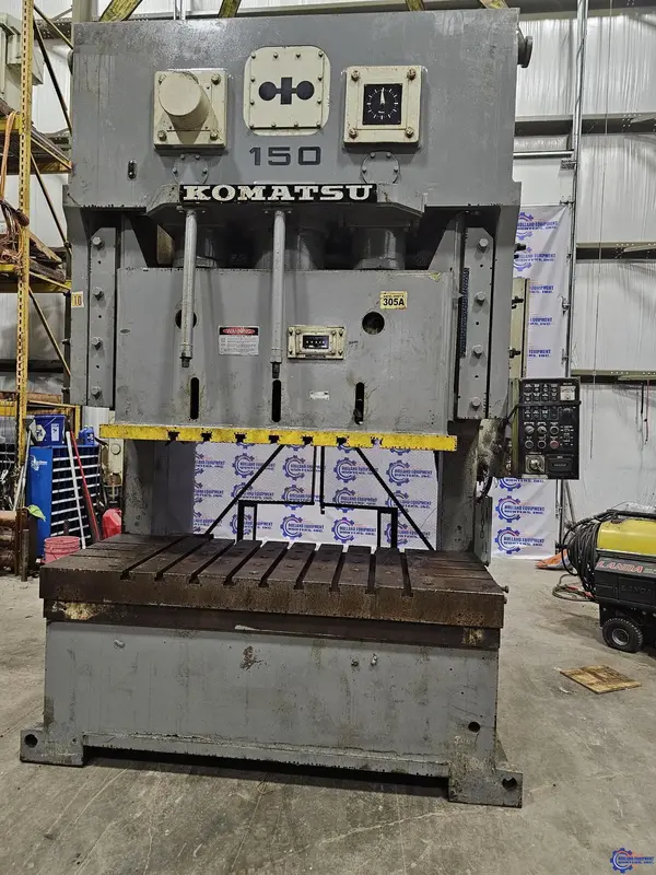 165 Ton, Komatsu #OBW150-2, gap frame press, 7.87" stroke, 18.11" Shut Height, 30-65 VSPM, 15 HP, 78" x29.9" - Image 2