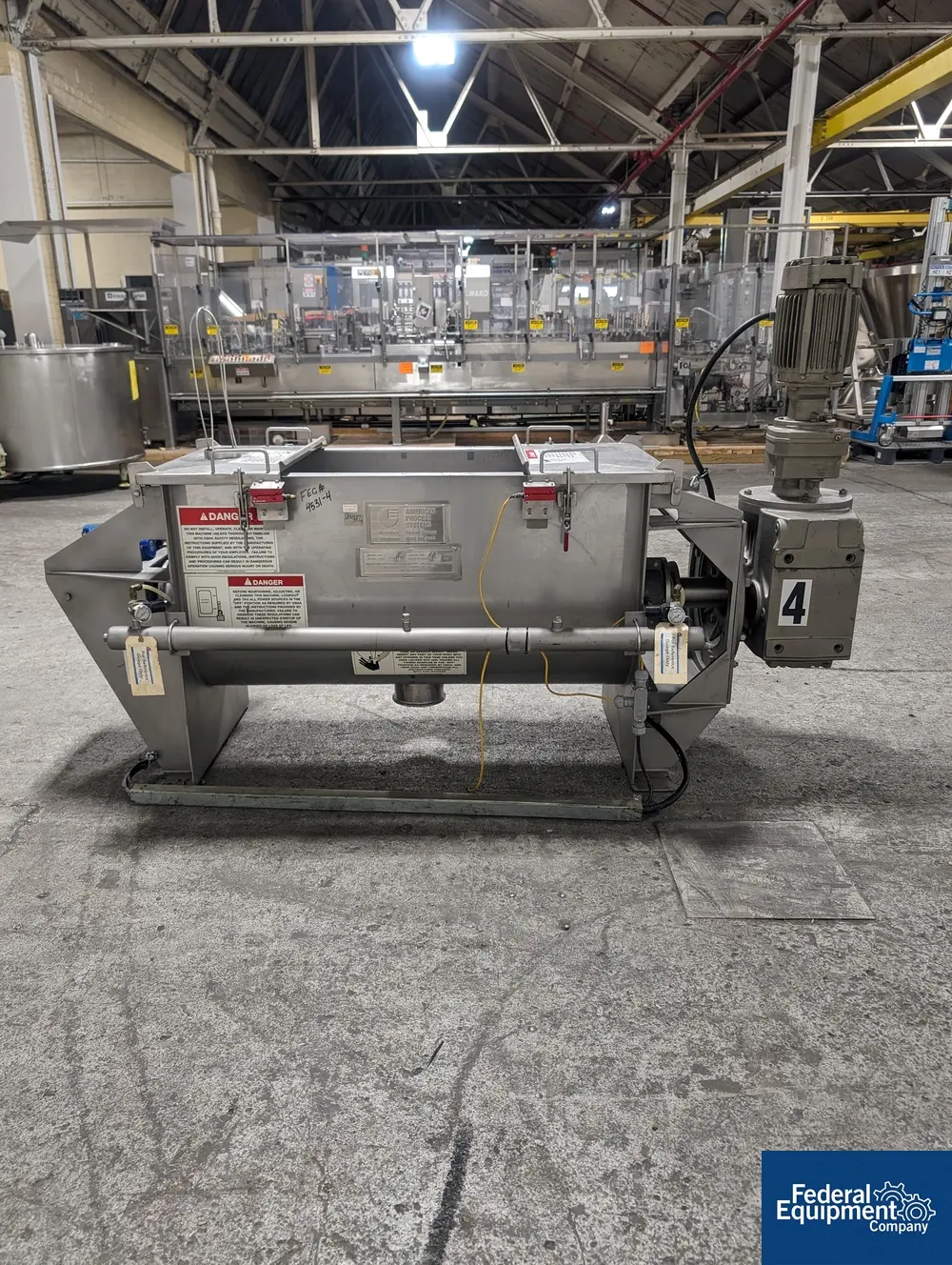 11 cu.ft. American Process #PRB-011, Paddle Ribbon Blender, 21" wide x 48" L, 7 HP, 2004 - Image 4
