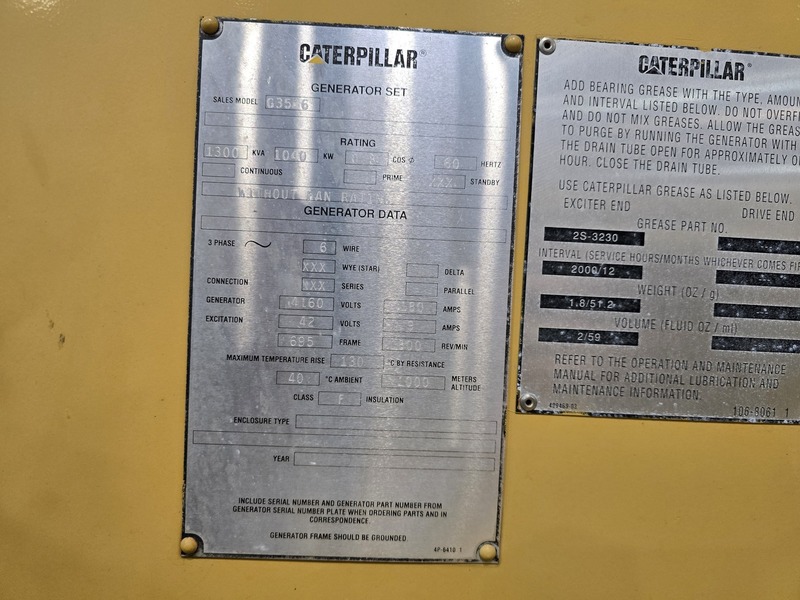900 KW Caterpillar #3508, standby diesel generator set, 4160 Volts - Image 2