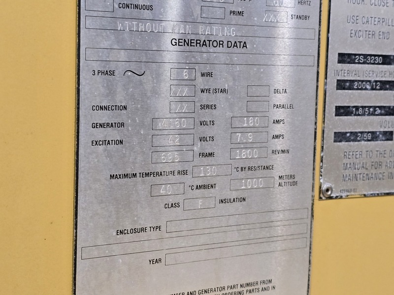 900 KW Caterpillar #3508, standby diesel generator set, 4160 Volts - Image 4