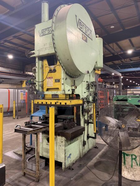 150 Ton, Verson #150-OBG, single crank mechanical metal stamping gap frame press, 12" stroke, reconditioned - Image 1