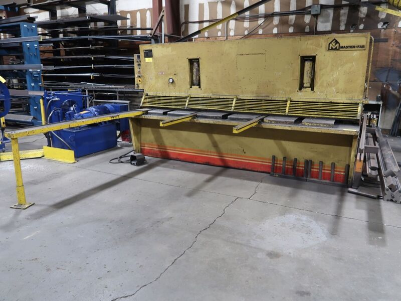 1/2" x 10' Masterfab, hydraulic power squaring shear, front operated power back gauge, 8' squaring arm, (2) - Image 1