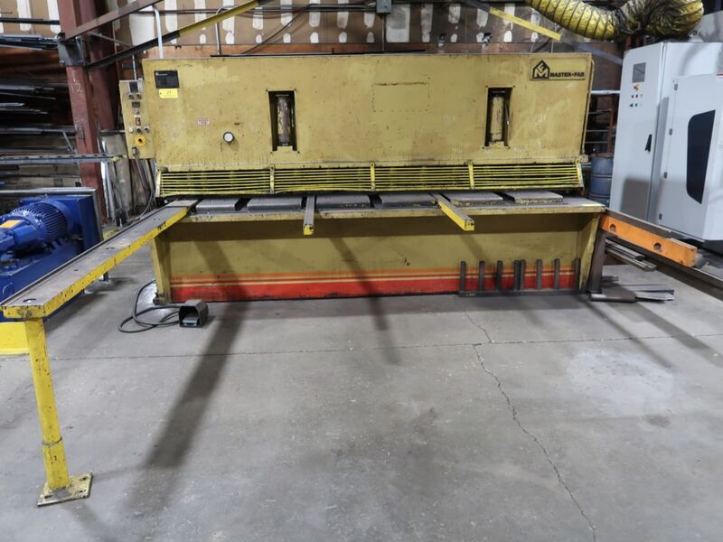 1/2" x 10' Masterfab, hydraulic power squaring shear, front operated power back gauge, 8' squaring arm, (2) - Image 3