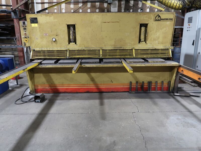 1/2" x 10' Masterfab, hydraulic power squaring shear, front operated power back gauge, 8' squaring arm, (2) - Image 5