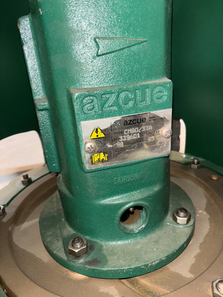 396 GPM @ 148' TDH, Azcue CM Series verticle centrifugal pump #80/33A evaporator brine pump, new, unused, 2007 - Image 2