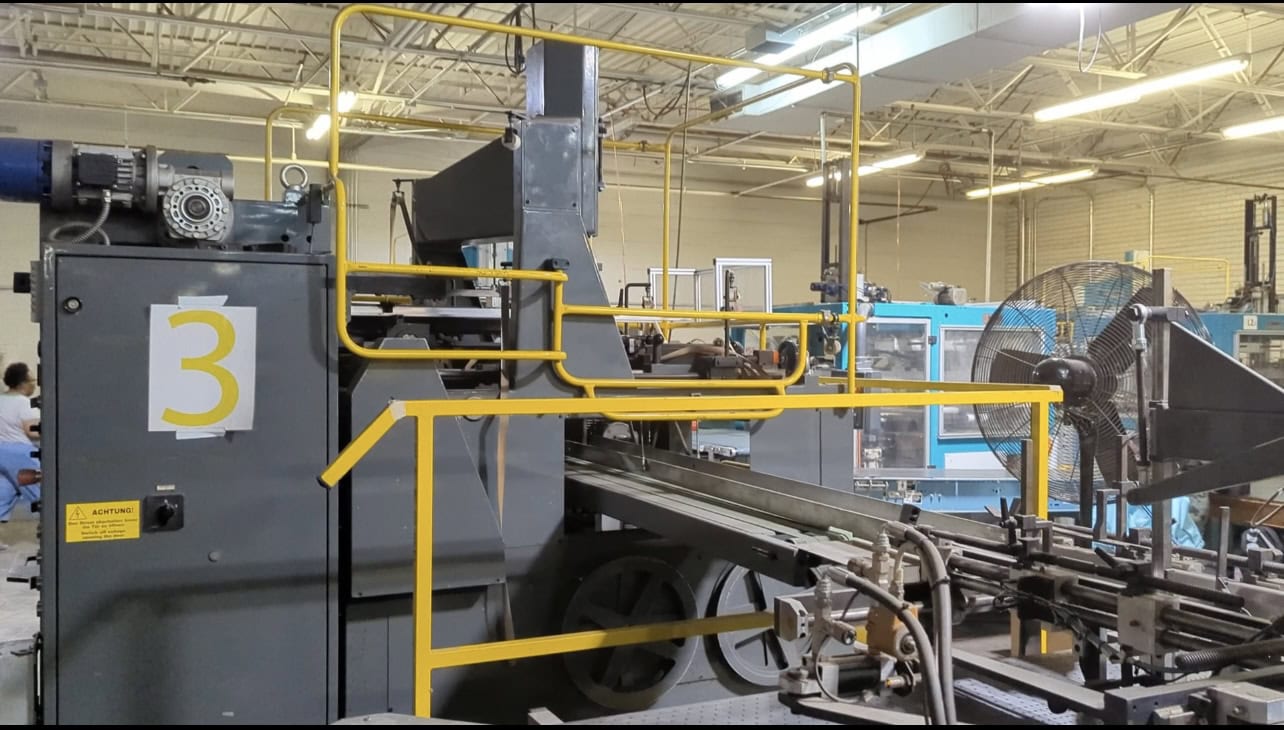 Emmeci #MC-92-HSB, Fully Automatic Rigid Box Line, Wrapper Discharge, 110 PSI - Image 2