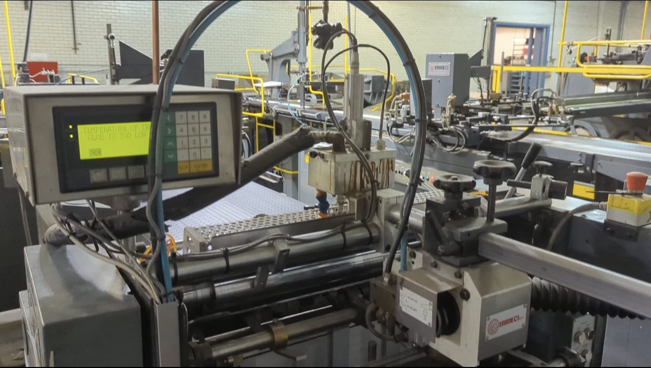 Emmeci #MC-92-HSB, Fully Automatic Rigid Box Line, Wrapper Discharge, 110 PSI - Image 3