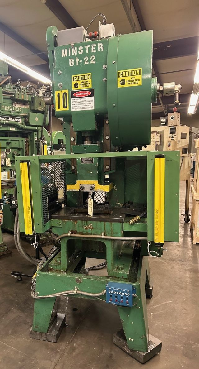 22 Ton, Minster #B1-22 Fixed Base, 1.25" stroke, 8.75" Shut Height, 0-180 SPM, S/N 14021, STK# 1507 - Image 1