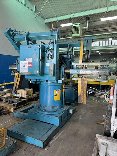7500 lb. Rowe #7530-DSJ-DE, double end uncoiler with coil car, 30" mandrel length, 60" outside dimensions - Image 1