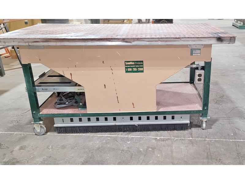 Sandman #DL7236, Downdraft Sanding Table, 72" x 36" Table, 1.5 HP, 4" Wheels, 220 V., 2016 - Image 4