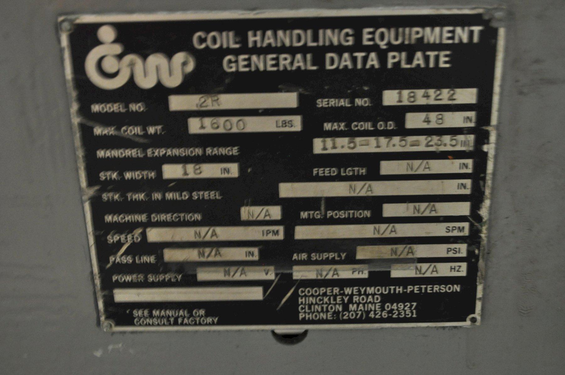 1600 lb. CWP, non powered uncoiler, 22" mandrel, 60" outside dimensions, 11.5"-17.5"ID, manual expansion - Image 7