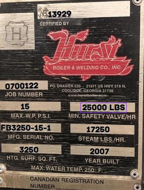 500 HP Hurst, Biomass Wood Boiler, 15 psi, w/185 ton bin, 2007 - Image 3
