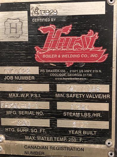500 HP Hurst, Biomass Wood Boiler, 15 psi, w/185 ton bin, 2007 - Image 4