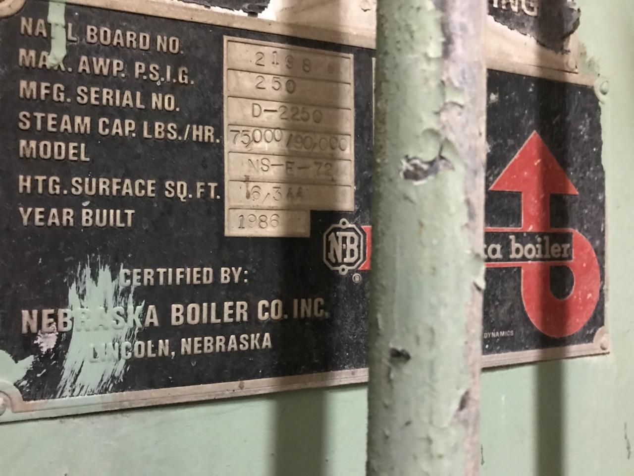Nebraska Boilers, Steam Boiler, 75000/90000 lbs./hr., 250 psig, 1996 - Image 2