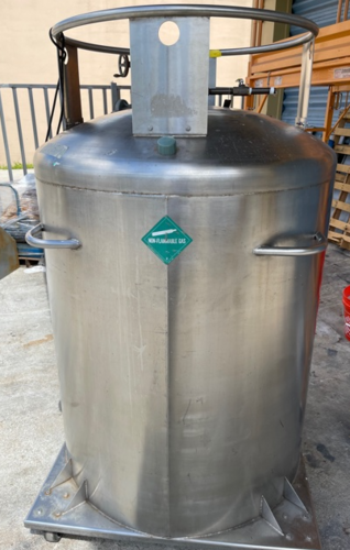 International Cryogenics #IC-500, Tank Storage on Wheels, Helium Tanks Stainless Steel UN 1963, 42" x 42" Base - Image 2