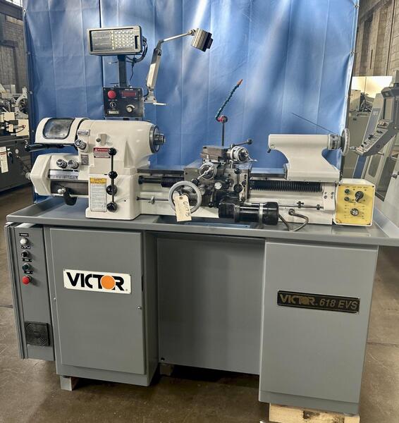 11" x 18" Victor #618EVS, precision lathe, collet chuck, 4000 RPM, compound cross slide, tailstock, 2005 - Image 2