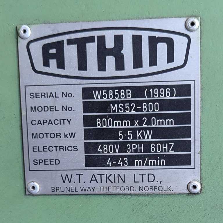 32" x .078" Atkin, Cut-To-Length line, 11000 lb., 32" W, 60" OD, 16"-20" ID, 140 FPM, 42" passline, 1996 - Image 10
