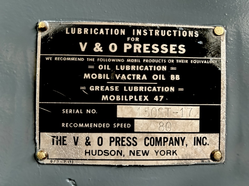 150 Ton, V & O Press #150ST, OBI press, 7" stroke, 20" Shut Height, 80 SPM, 1980 - Image 7