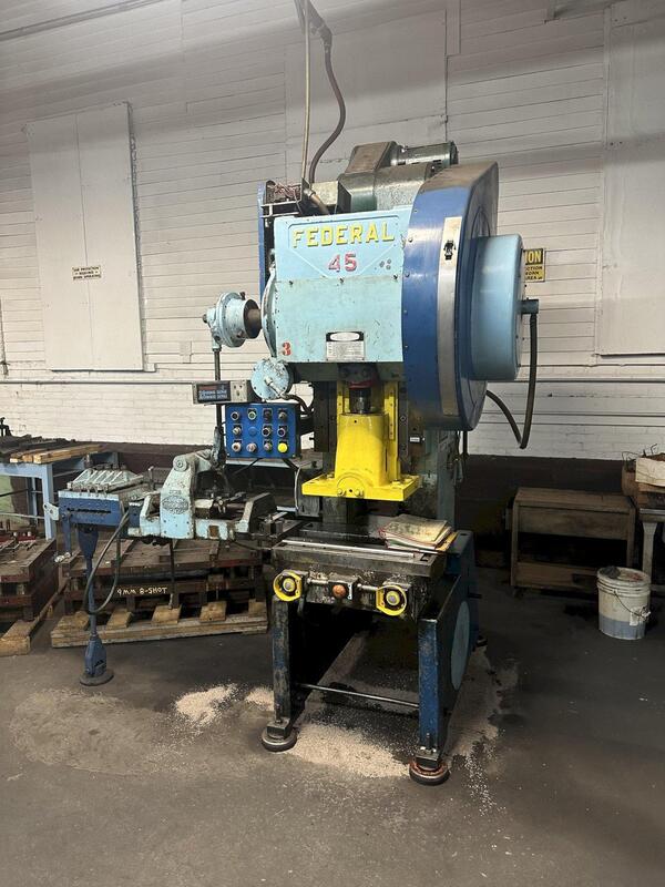 45 Ton, Federal #45, OBI Press, 3" Stroke, 11" Shut Height, 10" Throat, 120 SPM, 18" x 28" Bed - Image 1