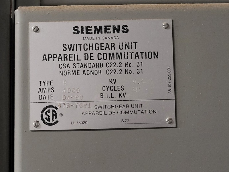 6000/9000 KVA 13800 Primary, 600Y/347 Secondary, Siemens, transformer w/switchgear unit - Image 2