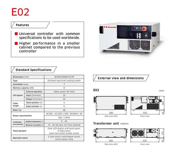 Kawasaki, ZX130L, 6-Axis robot with E02 Control, Teach pendant, cables, warranty, brand new, #105190 - Image 2