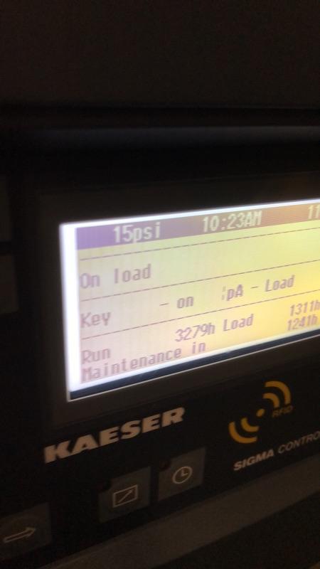 55 CFM, 125 PSIG, Kaeser #SM15, Rotary Screw Air Compressor, w/ dryer, 15 HP, 3525 RPM, 460 V., 3279 Hrs, 2022 - Image 5