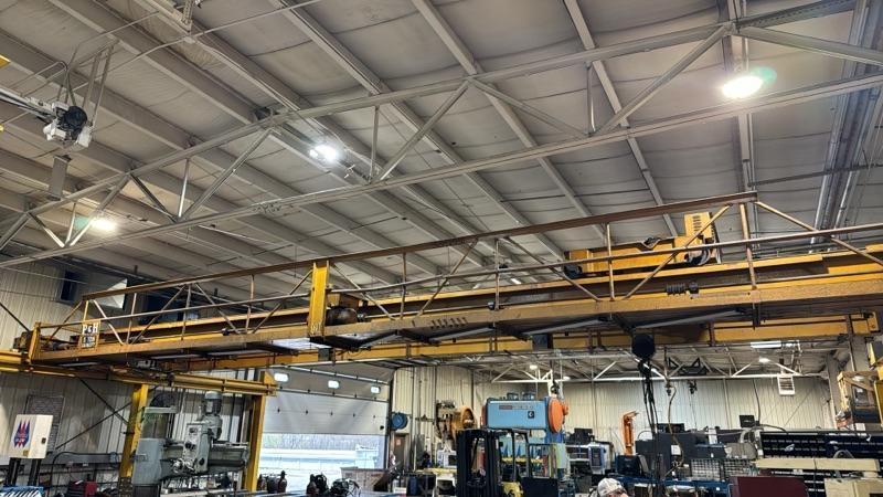 5 Ton, P & H Double Grinder Bridge Crane, 42' Span, 48' Runway, 10' Column, Pendant Control - Image 2