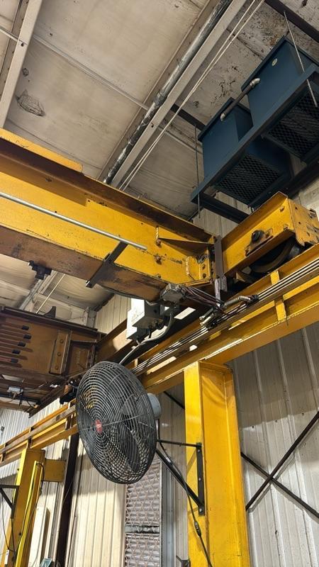 5 Ton, P & H Double Grinder Bridge Crane, 42' Span, 48' Runway, 10' Column, Pendant Control - Image 5