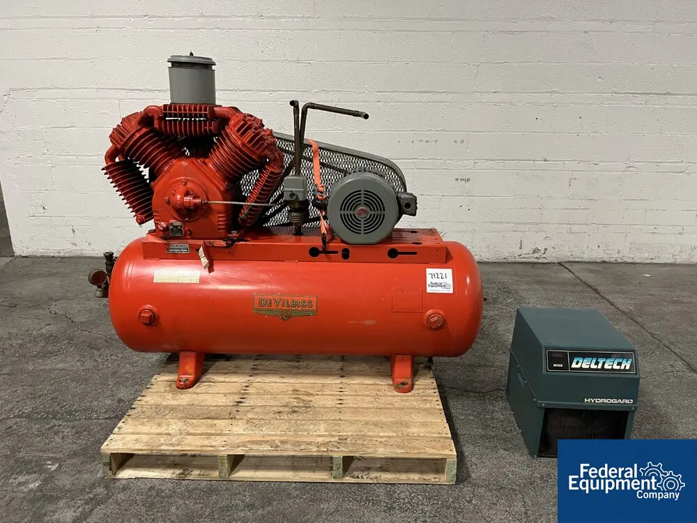 7.5 HP DeVilbiss #VDs-5050, Air Compressor, 1755 RPM, 460 V., 300 PSI - Image 1