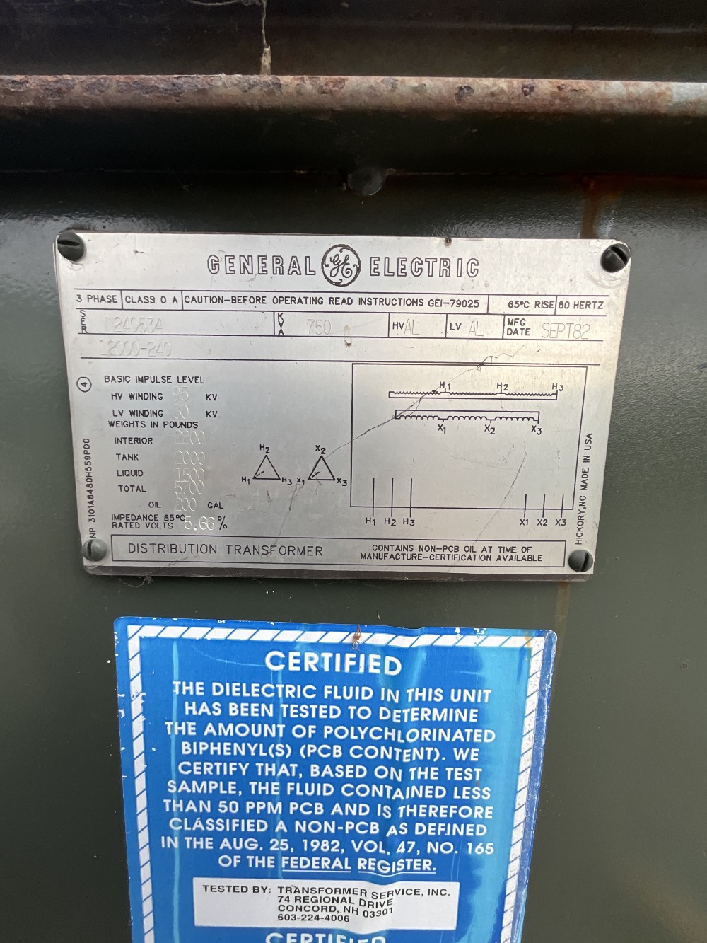 750 KVA 12000 Delta Primary, 240 Delta Secondary, 3 phase, Padmount Transformer - Image 1
