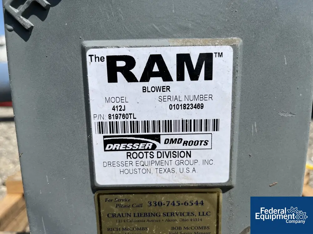 1199 CFM, 15 PSI, Ram Whispair #412J, Blower, 6" Opening - Image 2