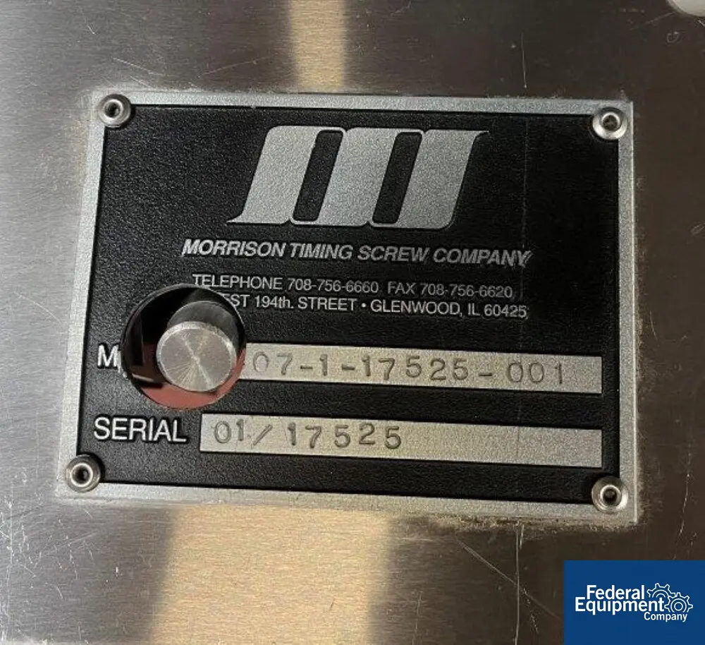 10' long, Morrison, Screw Bottle Conveyor, 1250 RPM - Image 2
