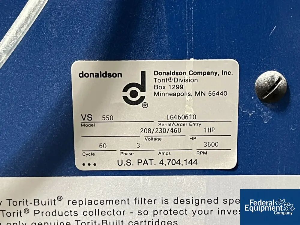 65 sq.ft., Donaldson Torit #VS-550, Dust Collector, 1 HP, 460 V. - Image 2