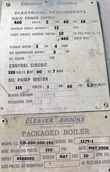 100 HP Cleaver-Brooks #CB-200-100-150, 150 psi, 2008 - Image 3