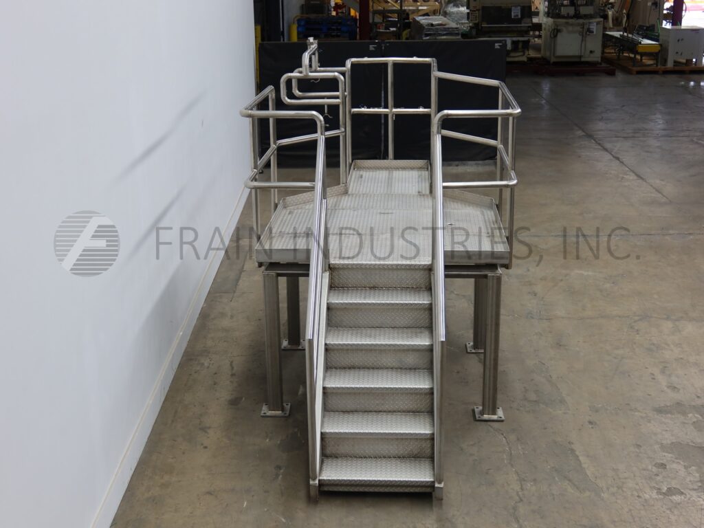 68" x 112" Standing Platform Mezzanine, 47" Tall, (5) Step Staircase, 42" Guard Rails - Image 3