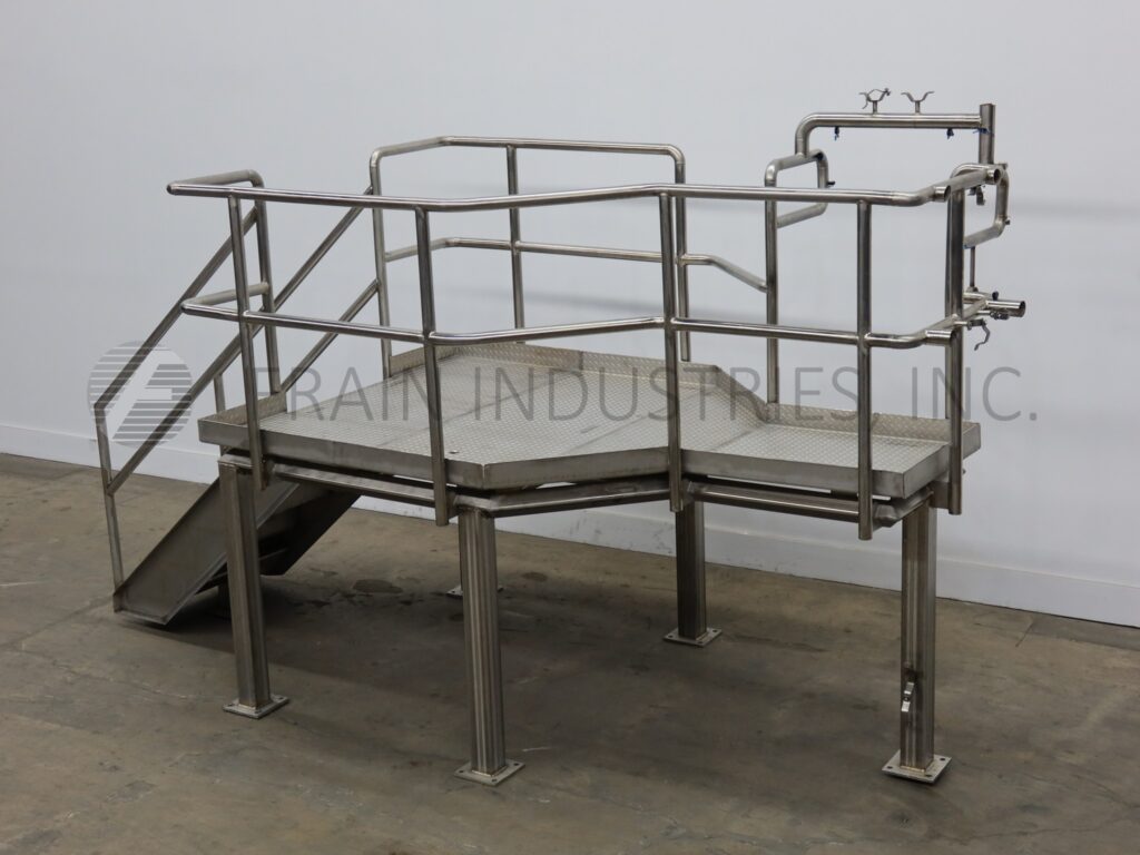68" x 112" Standing Platform Mezzanine, 47" Tall, (5) Step Staircase, 42" Guard Rails - Image 5