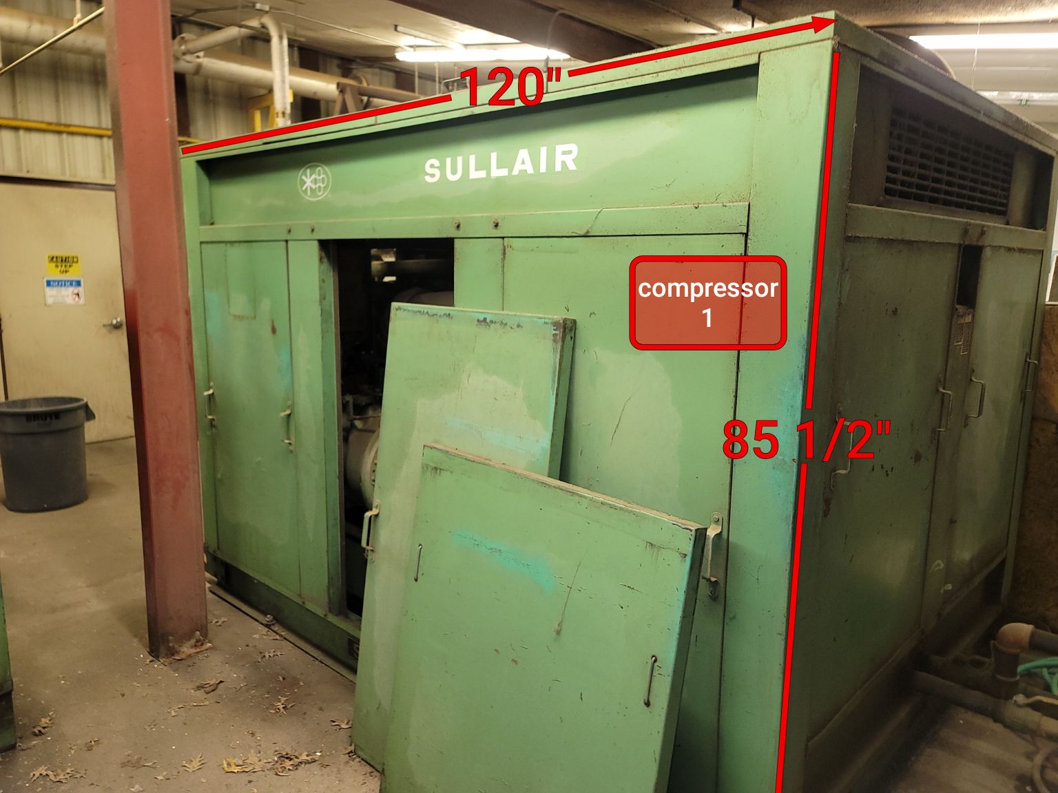 100 psi, Sullair #25S-200L 100, Air Compressor, 200 HP, 1987 - Image 3