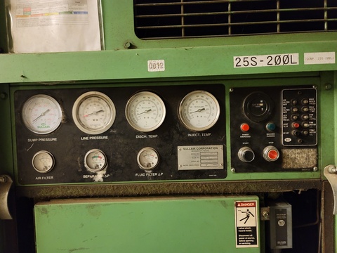 100 psi, Sullair #25S-200L 100, Air Compressor, 200 HP, 1987 - Image 4