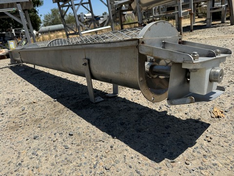8" diameter x 12' long, Stainless Steel Screw Conveyor - Image 1