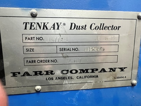 1410 sq.ft., Farr Tenkay #5C, Cartridge Type Dust Collector, 12.75" diameter X 26" Long - Image 4