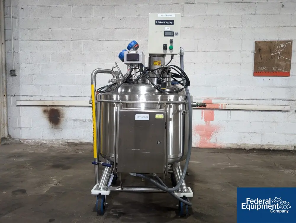 66 gallon Precision, Stainless Reactor, 316L Stainless Steel, 45/100#, 30" diameter x 17" straight side, dish - Image 1