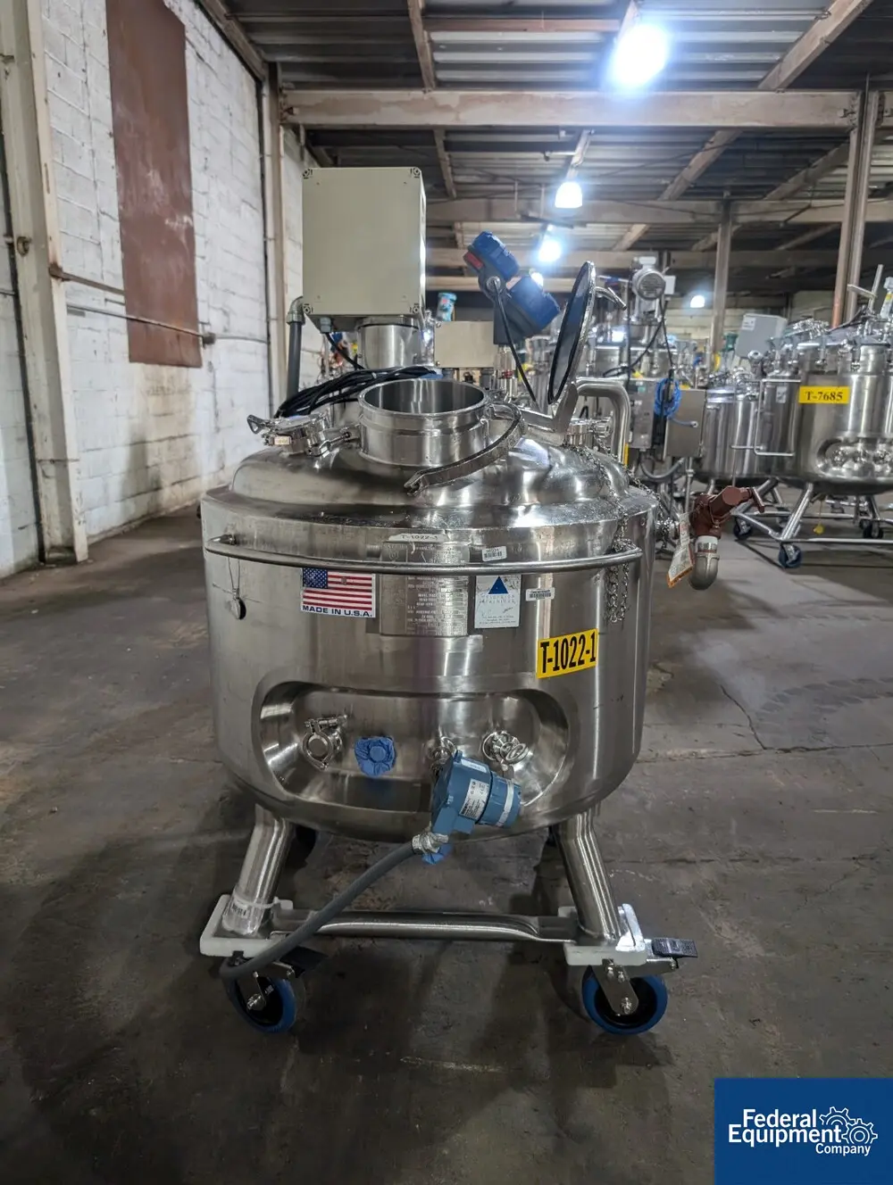 66 gallon Precision, Stainless Reactor, 316L Stainless Steel, 45/100#, 30" diameter x 17" straight side, dish - Image 4