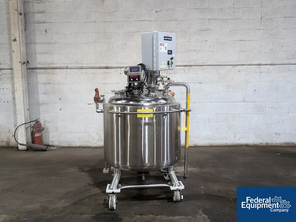 79 gallon Precision Reactor, 316L Stainless Steel, 45/100 psi, 30" diameter x 20" straight side, dish top and - Image 1