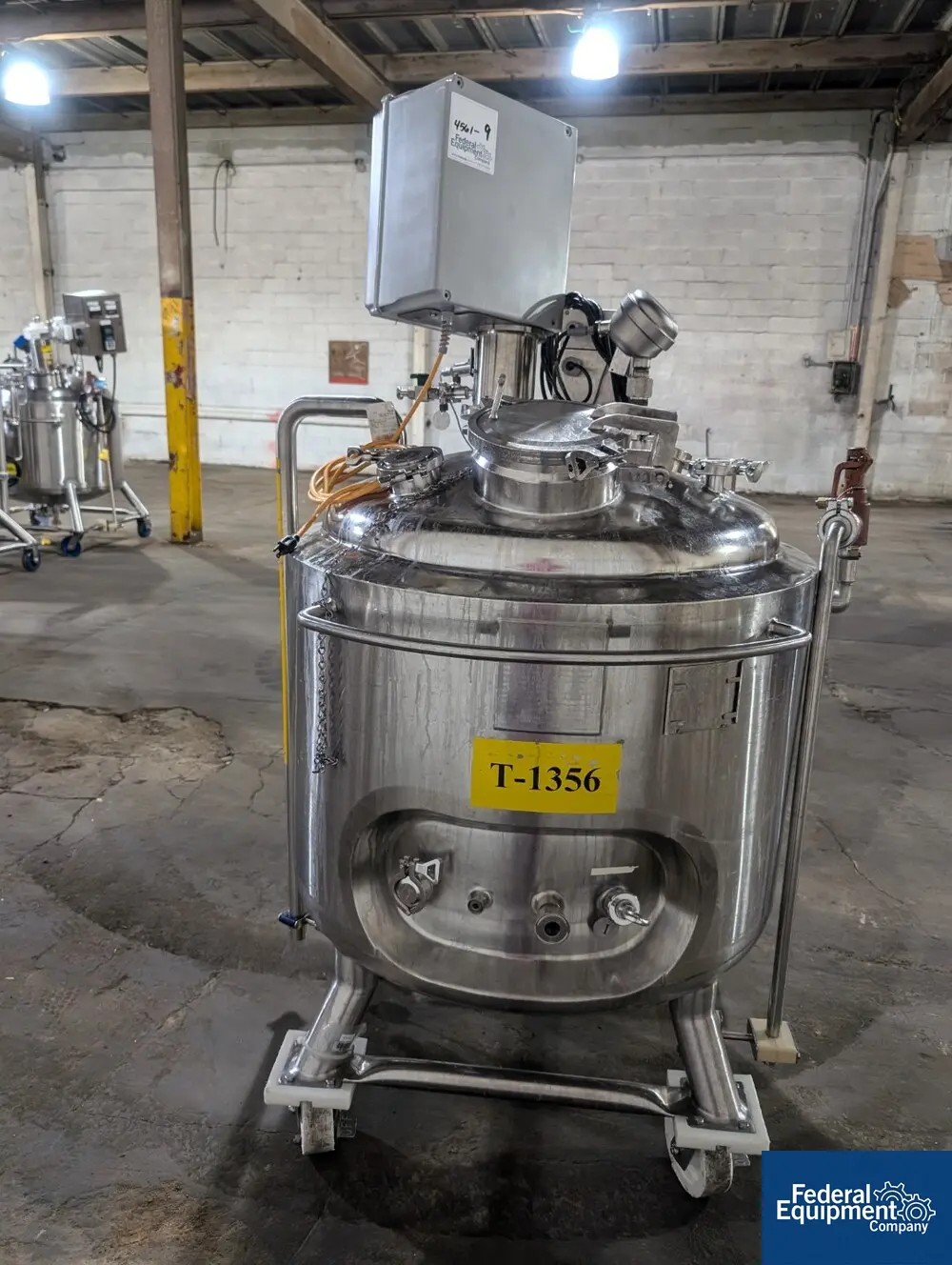 79 gallon Precision Reactor, 316L Stainless Steel, 45/100 psi, 30" diameter x 20" straight side, dish top and - Image 4