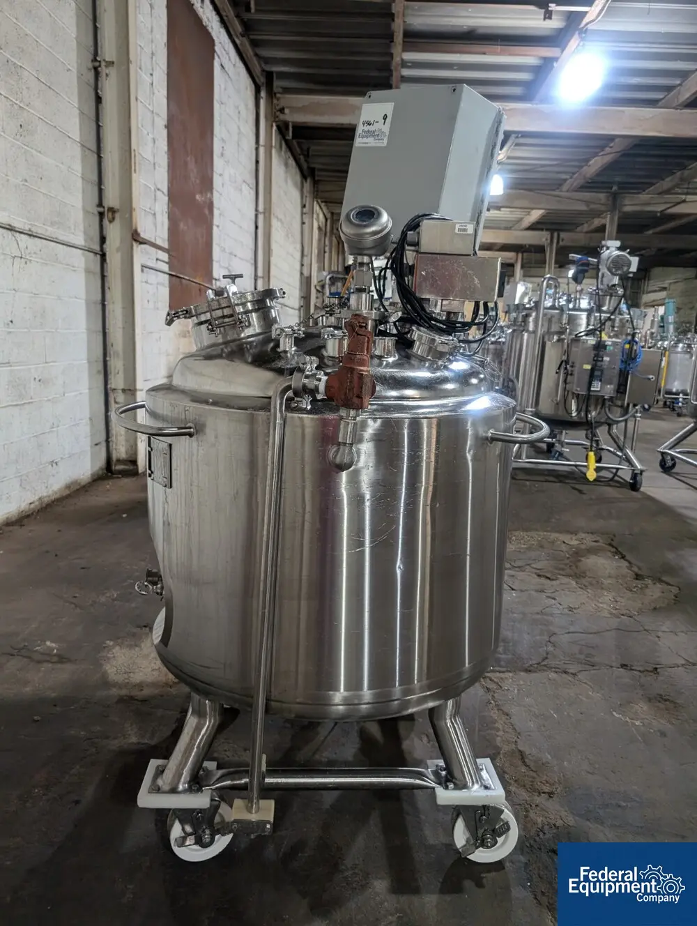 79 gallon Precision Reactor, 316L Stainless Steel, 45/100 psi, 30" diameter x 20" straight side, dish top and - Image 5