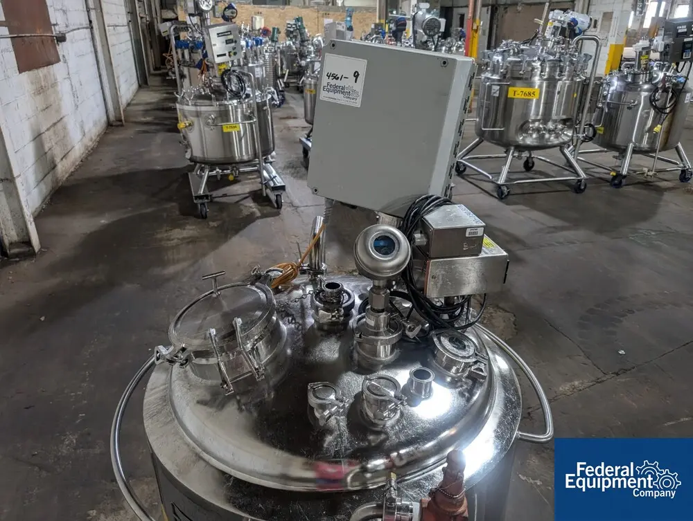 79 gallon Precision Reactor, 316L Stainless Steel, 45/100 psi, 30" diameter x 20" straight side, dish top and - Image 6