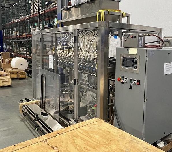 E-pak, 20 head gravity hazardous filler, Allen Bradley controls, conveyor, 42" x 48" liquid tote - Image 1