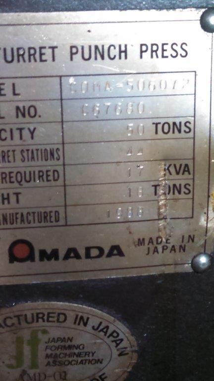 55 Ton, Amada #Coma-567, CNC Turret Punch-Plasma, 60" x 72" Sheet Size, 300 HPM, 30 RPM, GE FANUC 6M Control - Image 3