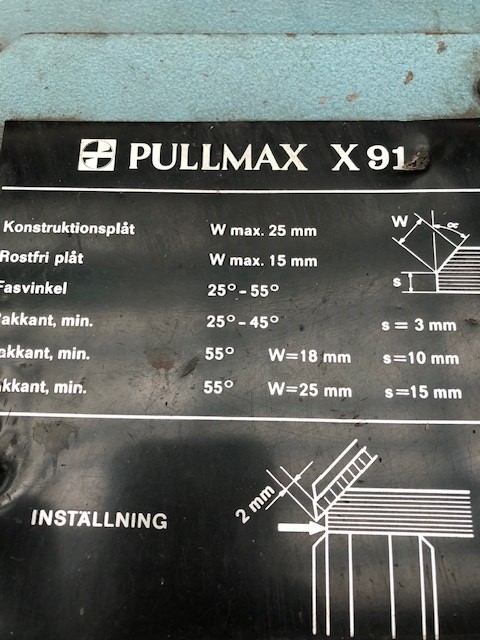 No. X-91 Pullmax, 1" bevel widths, up to 2" plate, 25&deg; - 55&deg;, straight or curved edges - Image 3
